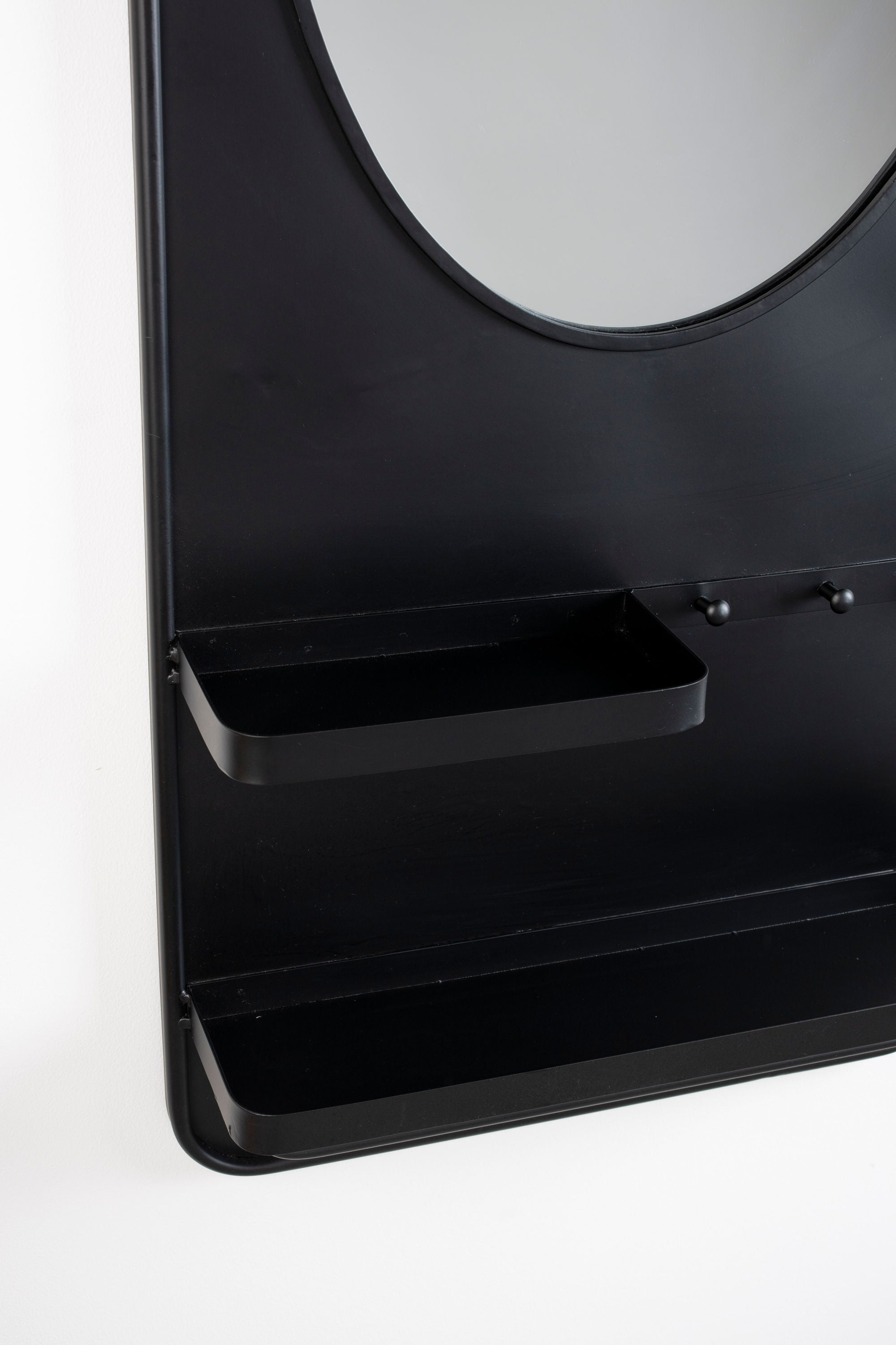 Pascal Black Shelf Wall Mirror Large